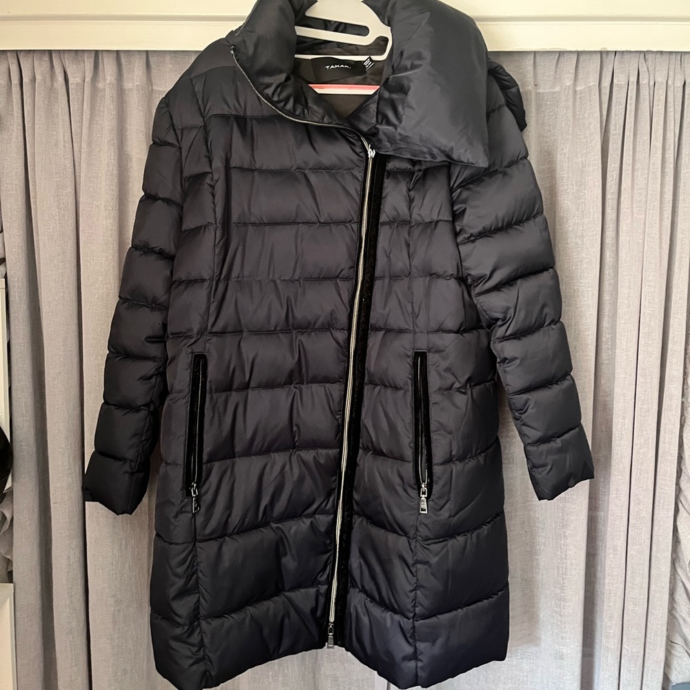 Tahari Black Quilted Puffer Jacket